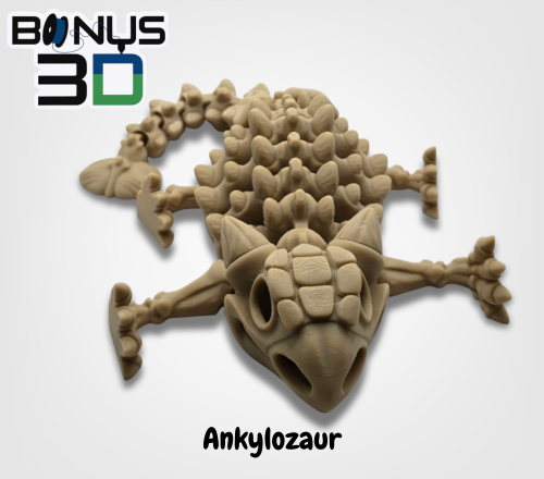 Szkielet ankylozaura – widok z przodu, druk 3D bone