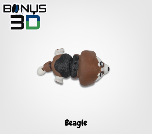 Figurka psa rasy beagle 3D – widok z góry