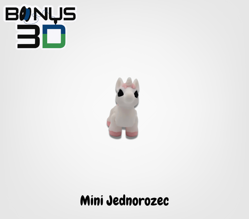Figurka mini jednorożca 3D – widok z przodu