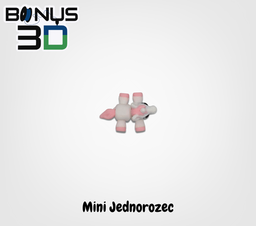 Figurka mini jednorożca 3D – widok z góry