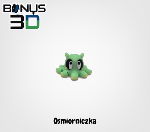 Figurka ośmiorniczki 3D – widok z przodu